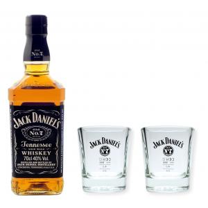 Jack Daniels Whiskey 40% 0,7l mit 2 Tumblern