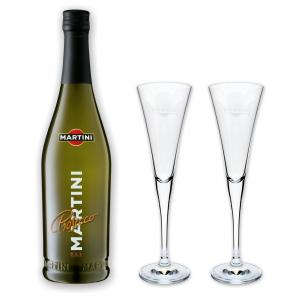 Martini Prosecco 10,5% 0,7l mit 2 Sektgläsern 0,1l