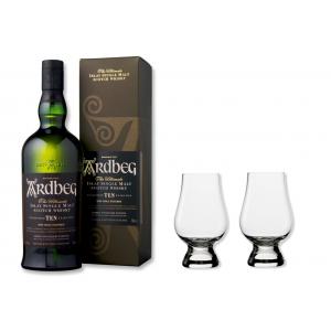 Ardbeg Whisky 10y 46% 0,7 Set mit 2 Glencairn Gläser