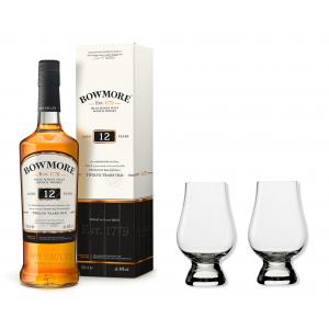 Bowmore Whisky 12y 40% 0,7 Set mit 2 Glencairn Gläser