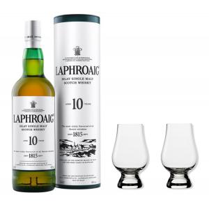 Laphroaig Whisky 10y 40% 0,7 Set mit 2 Glencairn Gläser