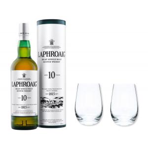 Laphroaig Whisky 10y 40% 0,7 Set mit 2 Stölzle Gläser
