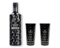 Three Sixty Vodka Black 42% 0,7l mit 2 Gläsern 