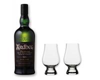 Ardbeg Whisky 10y 46% 0,7l+2 Glencairn Gläser in Geschenkkarton