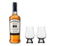 Bowmore Whisky 12y 40% 0,7l + 2 Glencairn Gläser in Geschenkkarton