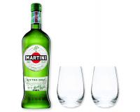Martini Extra Dry 15% 0,75l mit 2 Gläsern in Geschenkkarton